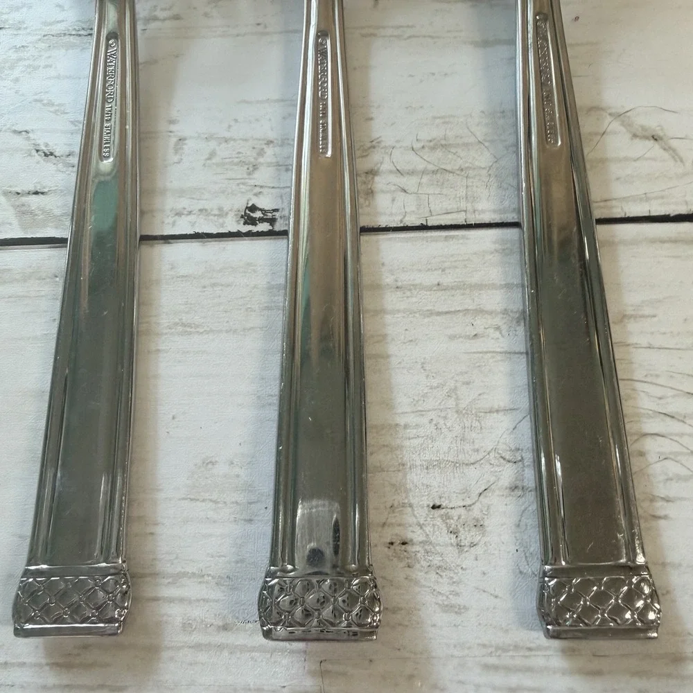 WATERFORD Stainless Padova 3-Piece HOSTESS SERVING SET Spoons‎ Fork Discontinued